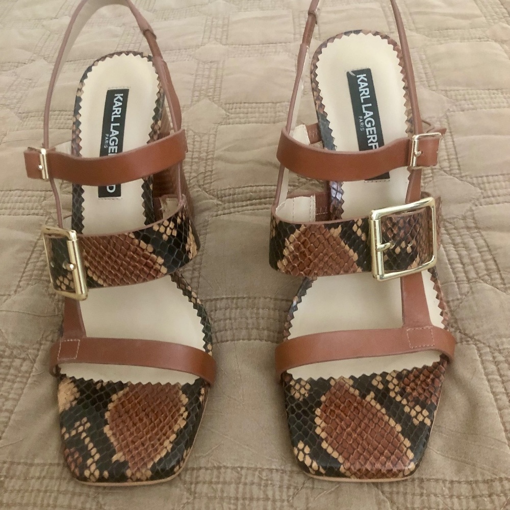Karl Lagerfeld Python Buckle Heels - LNIB